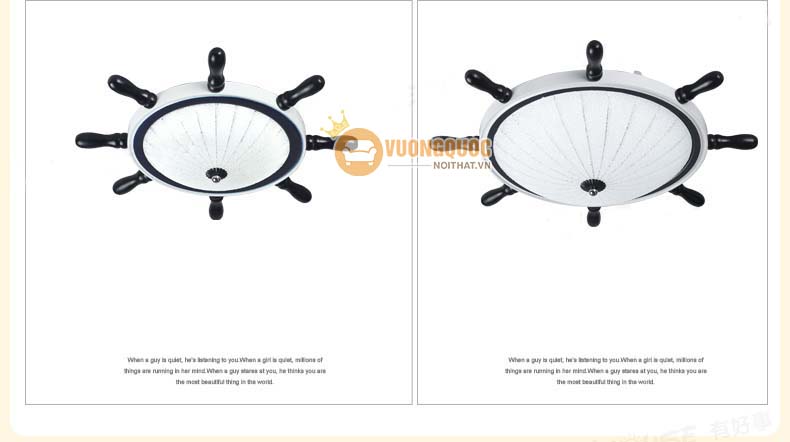 Đèn ốp trần trẻ em hình bánh lái tàu UHS109-7